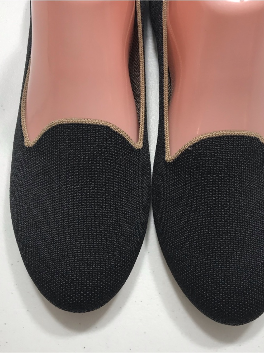 Rothy's Black Knit Slip-On Loafers with Tan Trim Size 9.5 SB- - Picture 3 of 10